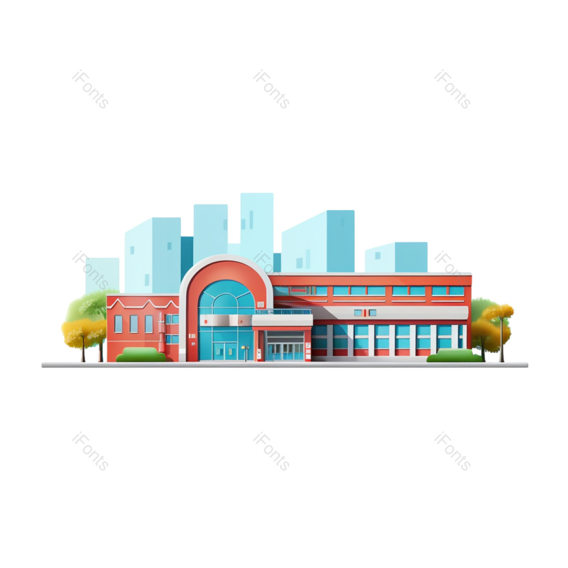 校园图片,现代元素,房屋PNG,教育免抠素材